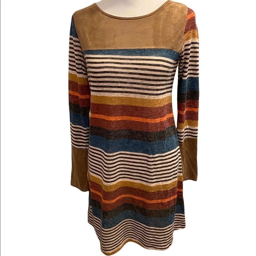 - Wanna B Heather sweater striped dress for fall size Medium